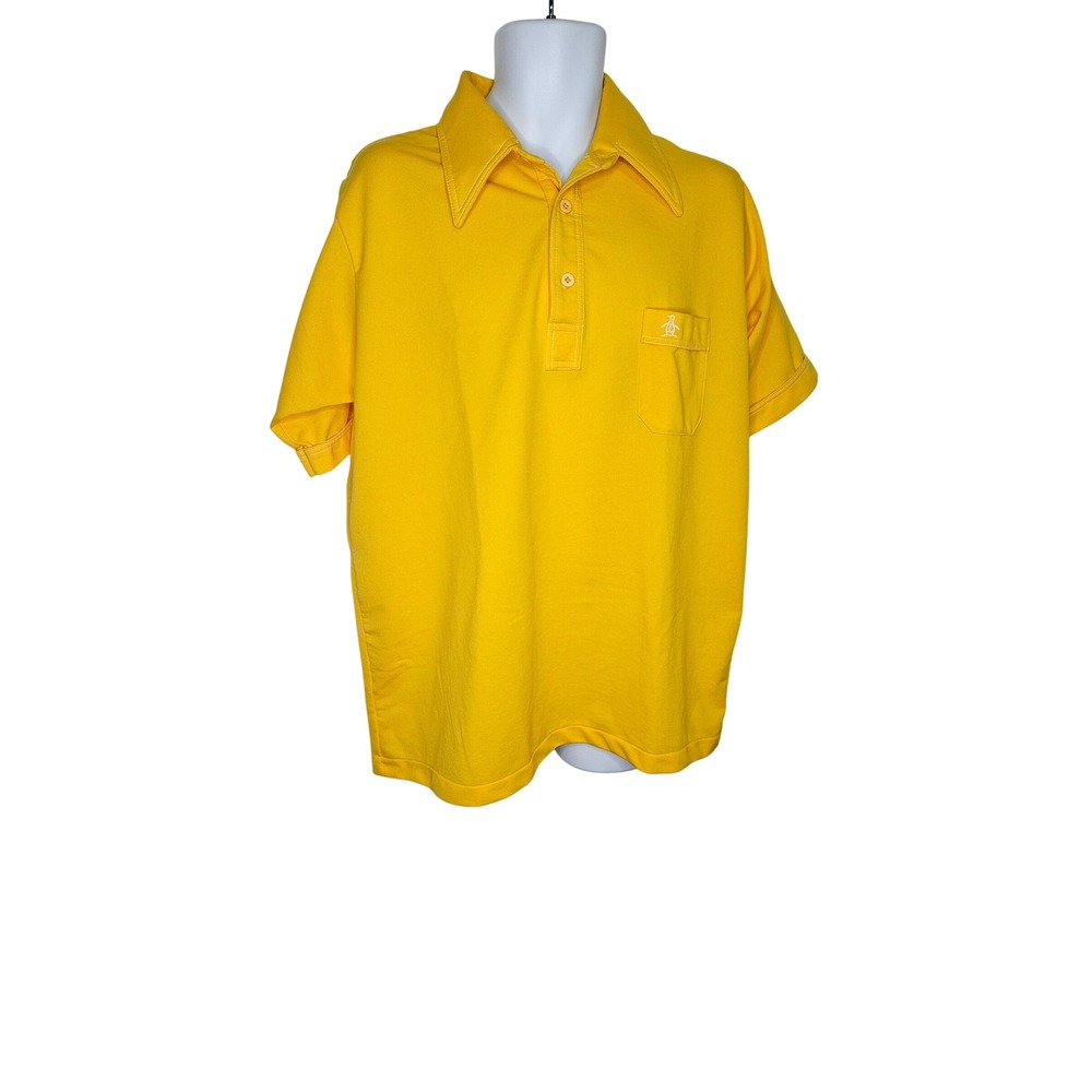 Grand Slam Munsingwear Polo Shirt Vintage‎ 70s Style Yellow Golf XL